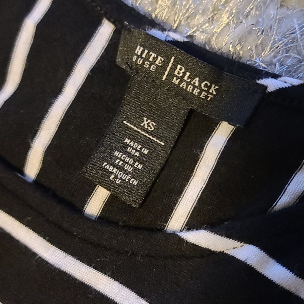 WHBM Black and White Striped Top - Picture 7 of 7